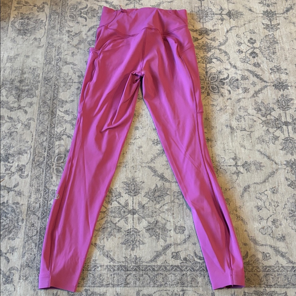 Lululemon Women’s Fast & Free High Rise 3 pocket 25” Leggings - sz 4 - pow pink - Picture 2 of 2